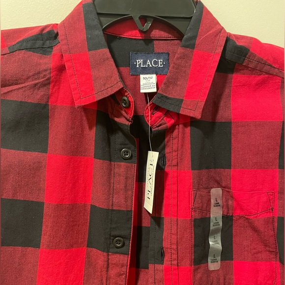 PLACE Kids Buffalo Plaid Button Down Shirt - Picture 3 of 3